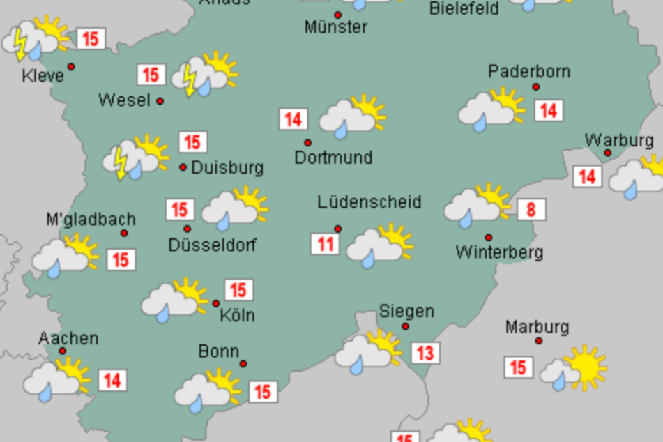 Das Wetter sorgt in den kommenden Tagen für Herbstgefühle in NRW: Es wird windig, nass und kühl.