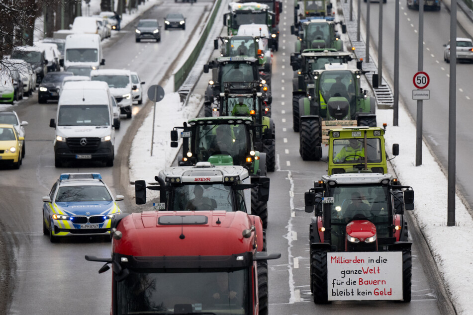 Am Montag sorgten die Bauern bei der Großkundgebung in München für Verkehrsbehinderungen.
