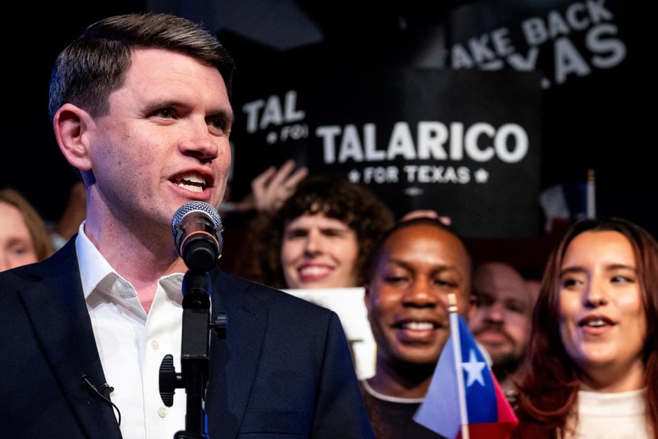 US Senate candidate James Talarico speaks during his Democratic primary election night party in Austin, Texas, on March 4, 2026.
