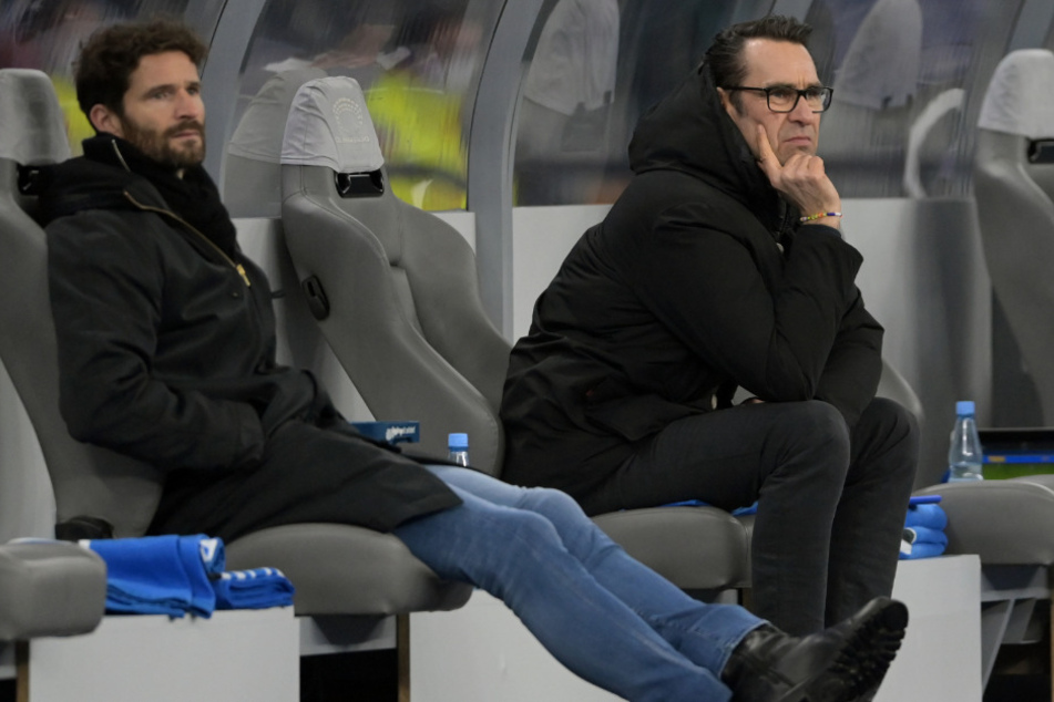 Arne Friedrich übernimmt bis Saisonende die Aufgaben von Manager Michael Preetz (r.).