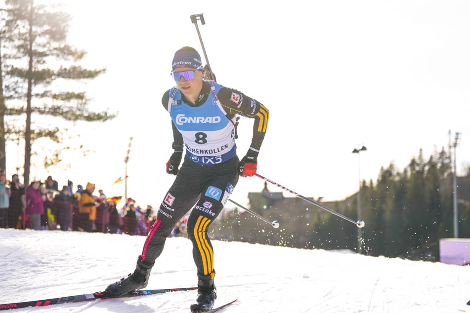 Justus Strelow (29) war in Oslo froh, dass der Schnee diesmal weich war. Dadurch schmerzte seine Hand nicht so.