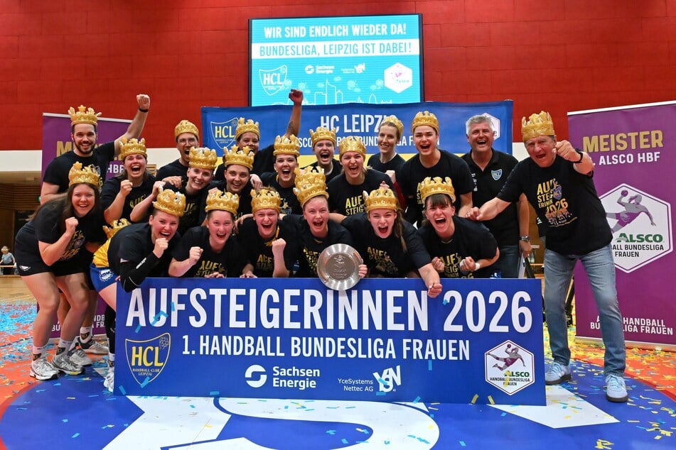 Leipzigs Handball-Frauen haben allen Grund zum Feiern.