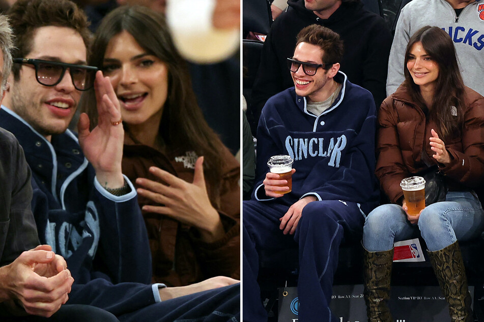 Pete Davidson and Emily Ratajkowski attended the New York Knicks game together on Sunday night.