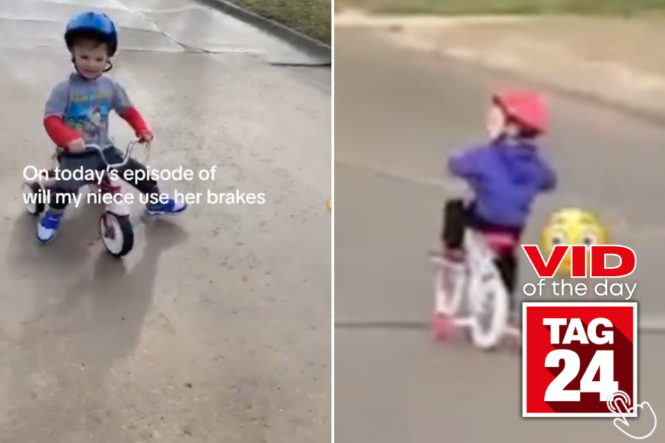 Today's Viral Video of the Day features a little girl who biked right into her neighbor's house!