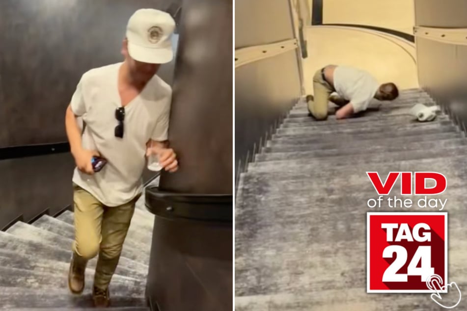 Watch this guy's legendary slow-motion tumble that has the internet crying with laughter!