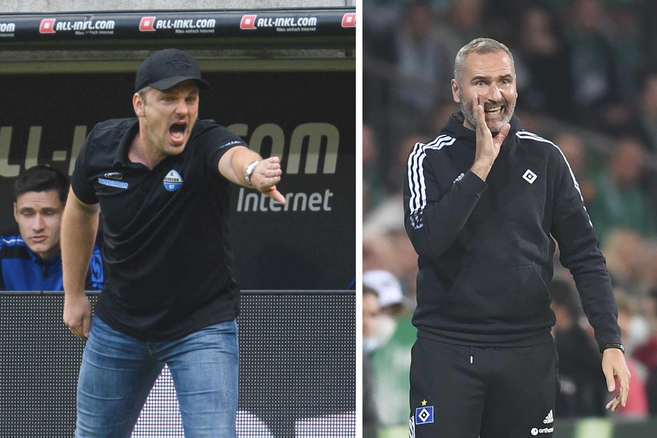 SCP-Trainer Lukas Kwasniok (40) und HSV-Coach Tim Walter (45) kennen sich aus gemeinsamen Karlsruher Zeiten bestens.
