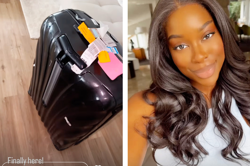 Zwei Screenshots aus den Instagram-Storys von Linda-Caroline Nobat (28) vom gestrigen Freitag: Die ehemalige "Bachelor"-Kandidatin war froh, dass ihre Koffer endlich bei ihr waren.