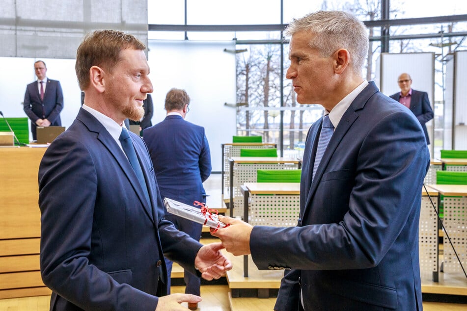 Matthias Berger gratulierte Michael Kretschmer (50, CDU) im Dezember 2024 herzlich nach dessen Wahl zum Ministerpräsidenten.