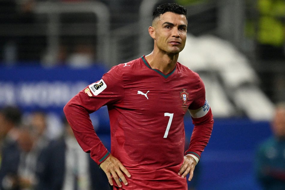 Cristiano Ronaldo looks dejected after the match as Portugal are eliminated from the World Cup.