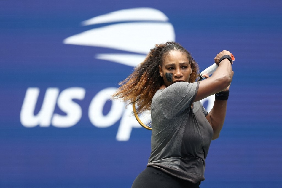 US tennis legend Serena Williams practices ahead of the 2022 US Open.