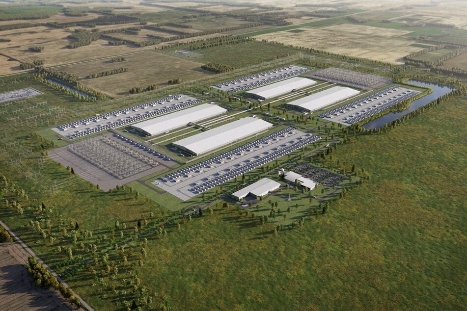 Meta's planned AI data center, its first in Canada, to be constructed in Sturgeon County, Alberta, is seen in an artist's rendering released on July 8, 2026.