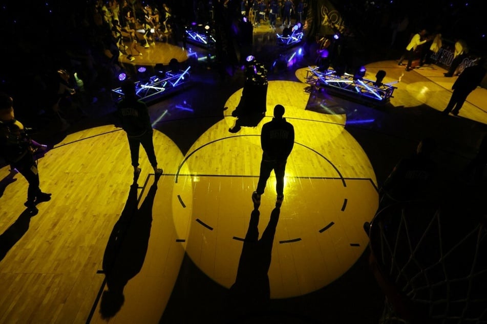 Players are introduced prior to Game 1 of the 2022 NBA Finals between the Golden State Warriors and the Boston Celtics.