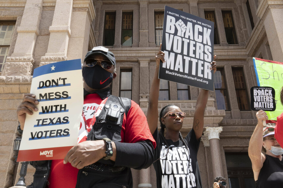 Black Voters Matter rally against the many forms of minority voter suppression outside the Texas Capitol.