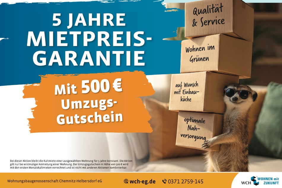 Schlaue Wohnungssuchende sichern sich gleich zu Beginn des Mietvertrags dieses gute Angebot der Chemnitzer WCH.