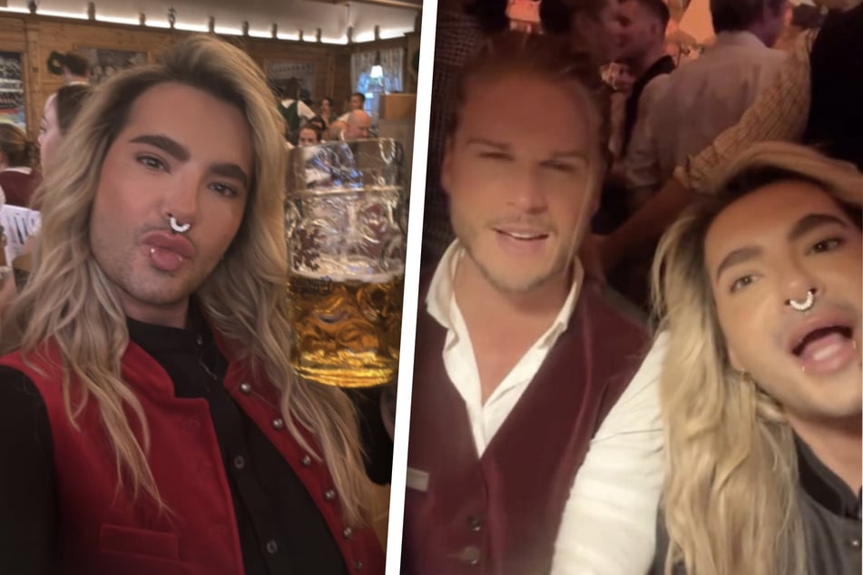 Bill Kaulitz (36) und Ex-Fußballer Rúbrik Gíslason (37) feierten zusammen auf dem Oktoberfest in München.
