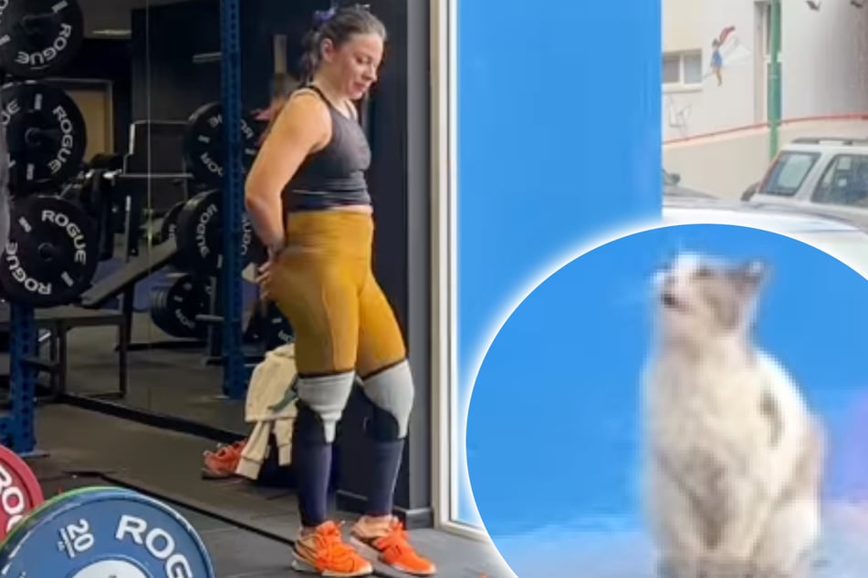 Sportlerin zerbricht das Herz, als sie sieht, wer sie vor dem Fenster des Fitnessstudios beobachtet