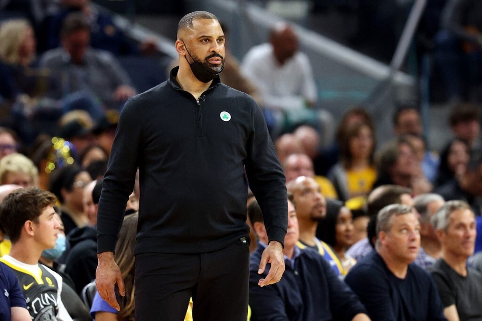 Boston Celtics coach Ime Udoka (c) has emerged as a front-runner to become the Brooklyn Nets next head coach after the team fired Steve Nash on Tuesday.
