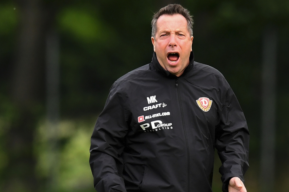 SGD-Coach Markus Kauczinski gibt Vollgas. Er feuert beim Training seine Jungs lautstark an.