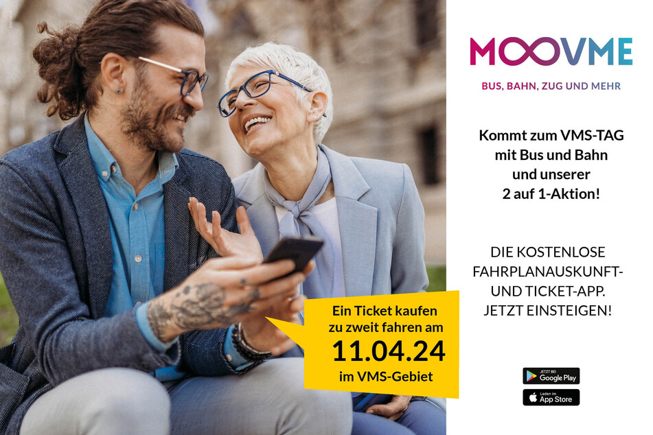 Mit der "2 auf 1-Aktion" in MOOVME kommst Du bequem zum Tag der offenen Tür des VMS.