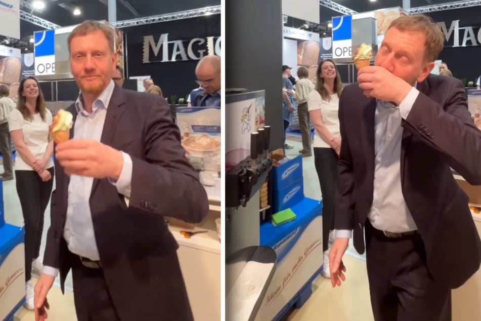 MP Kretschmer erfüllt sich "Kindheitstraum": So lautet Urteil von Fachkraft am Eisstand