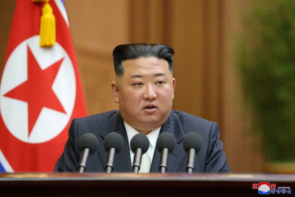 North Korea's leader Kim Jong Un addresses the Supreme People's Assembly in Pyongyang on September 8, 2022.