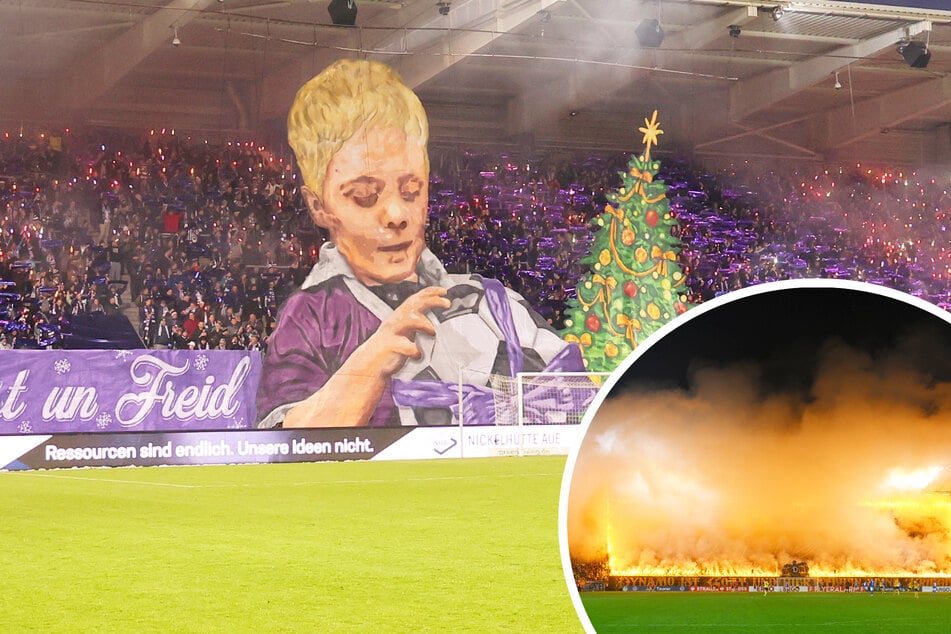 Aue kostete die stimmungsvolle Weihnachtschoreo im Dezember 2023 35.000 Euro, Dynamo musste für die Pyro-Show gegen Darmstadt 119.100 Euro blechen.