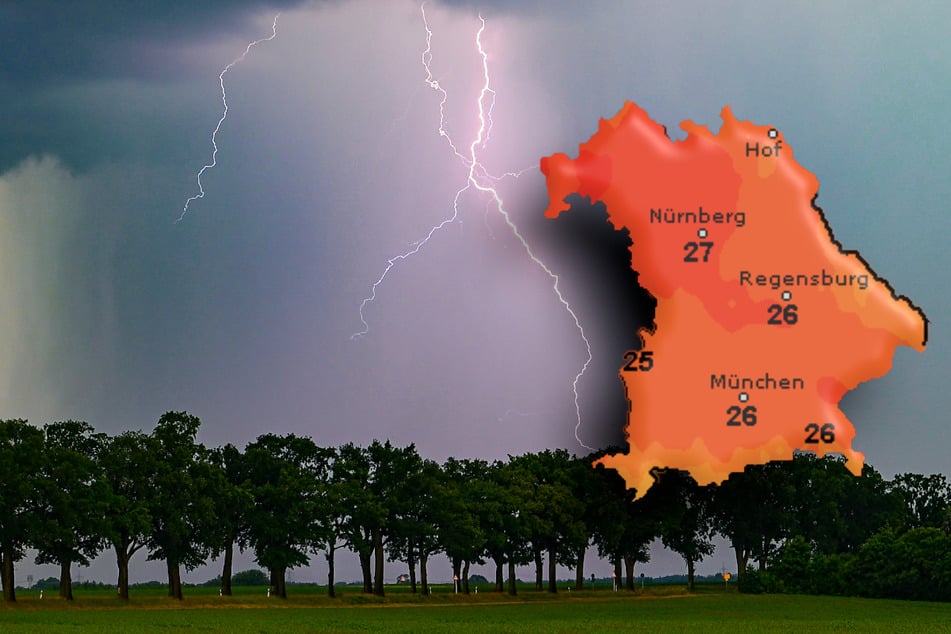 Ein Tief über den Atlantik bringt Gewitter nach Bayern.
