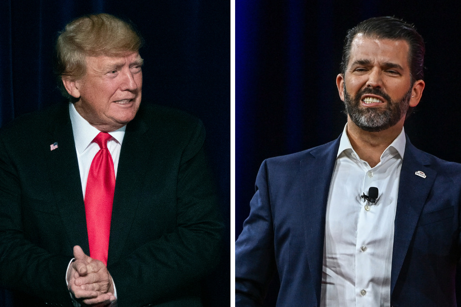 Like father like son? Donald Trump Jr. (r.) blew up social media this weekend enraged over redacted documents regarding the search of his father's Florida home.