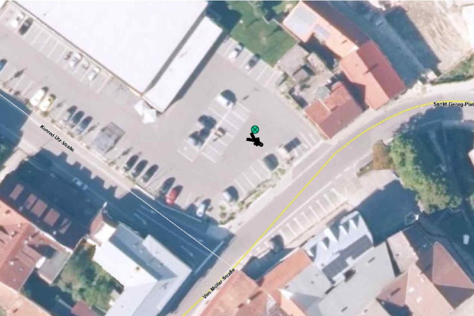 Hier stürzte die Frau.