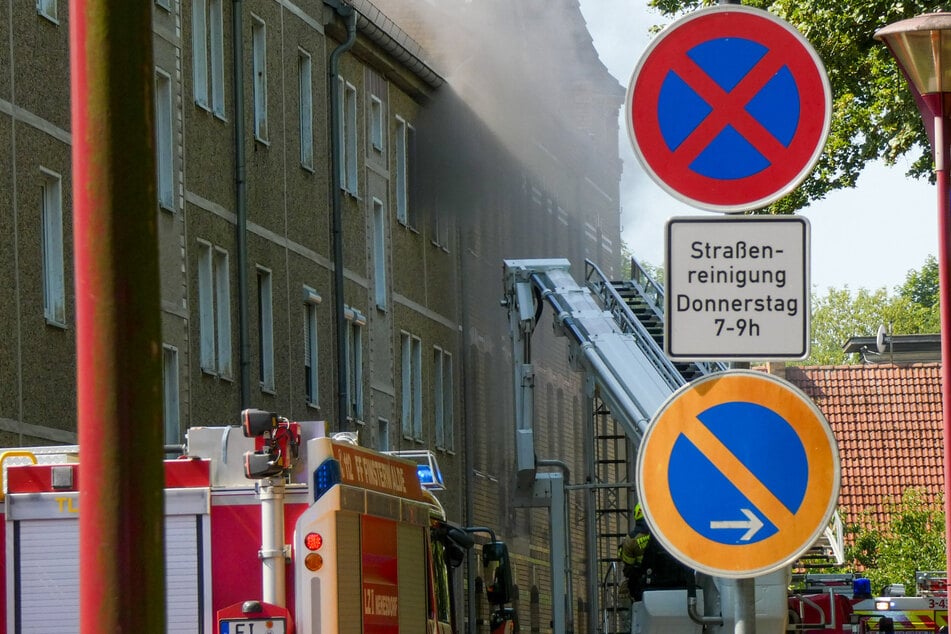 Feuerwehreinsatz im brandenburgischen Finsterwalde.