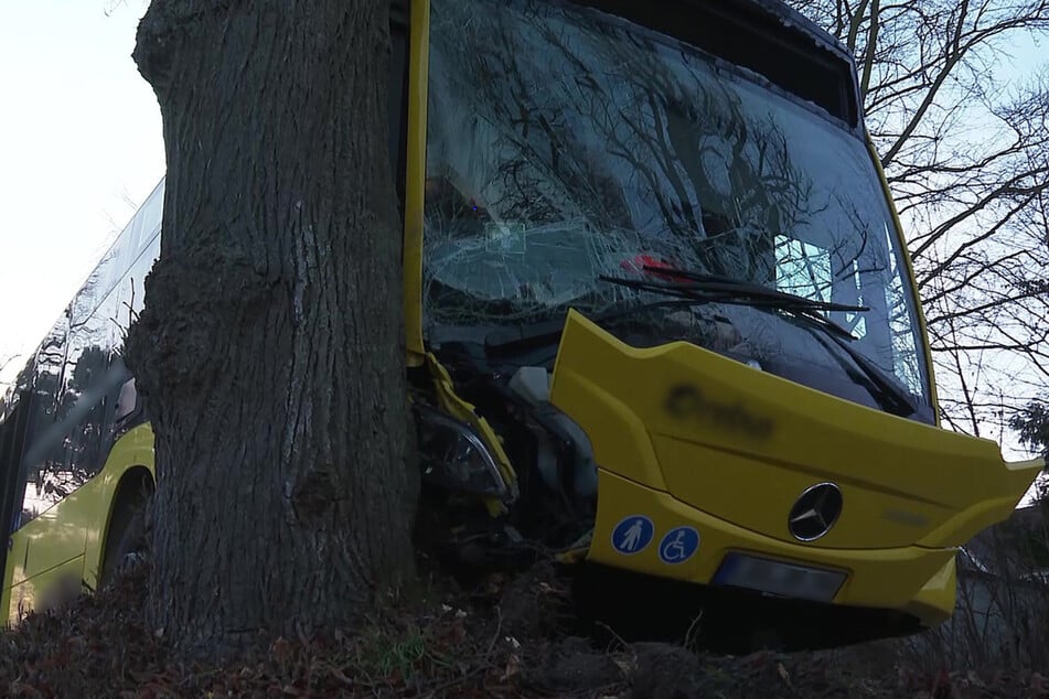 Der Linienbus sorgte für eine stundenlange Sperrung der Nienhäger Chaussee.