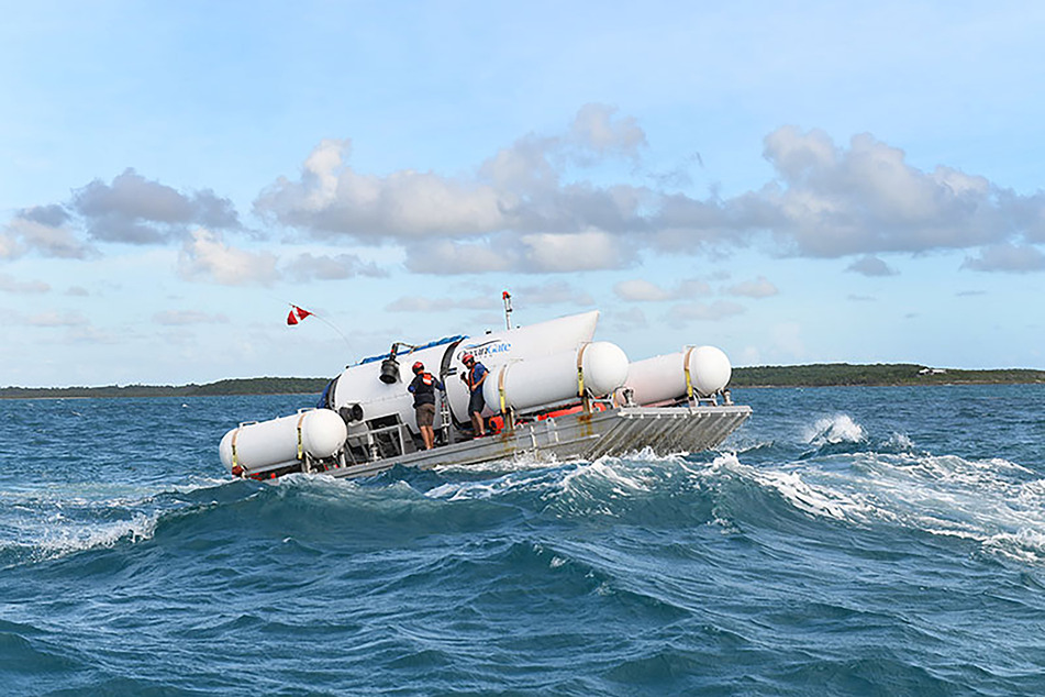 Dieses undatierte, von OceanGate Expeditions herausgegebene Foto zeigt das Tauchboot "Titan", mit dem bis zu seiner Implosion die Wrackstelle der Titanic besucht wurden.