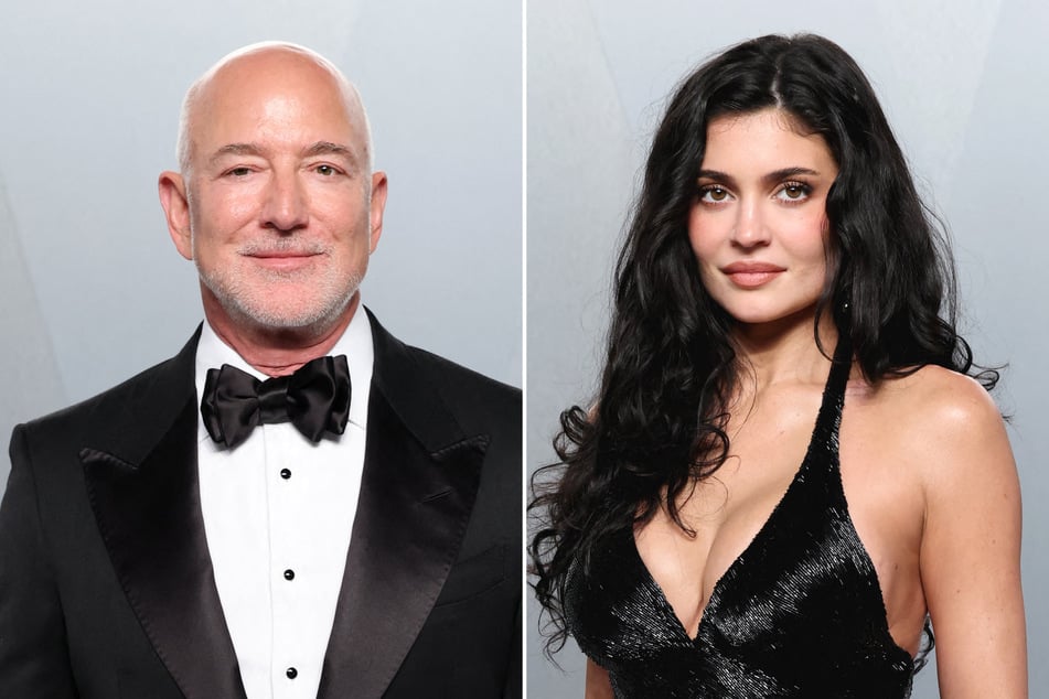 Kylie Jenner (r.) is reportedly looking to Amazon billionaire Jeff Bezos for help in buying back her majority stake in Kylie Cosmetics.