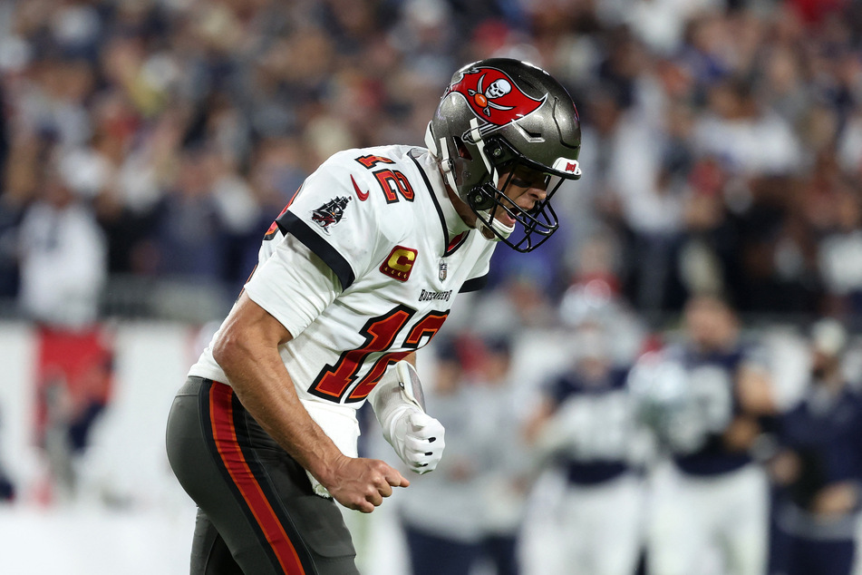 Tampa Bay Buccaneers quarterback Tom Brady screams in frustration during what could be the final game of his career.