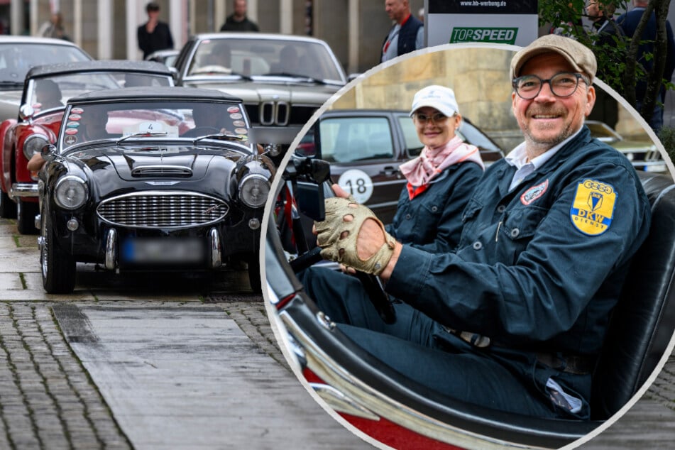 Chemnitz: Oldtimer-Rallye durchs Erzgebirge: "Wiederholungstäter" in ihren tollkühnen Kisten