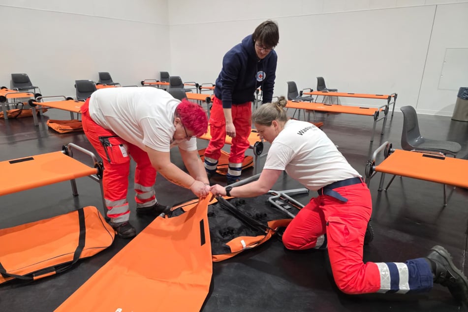 Voller Einsatz in der Notunterkunft.