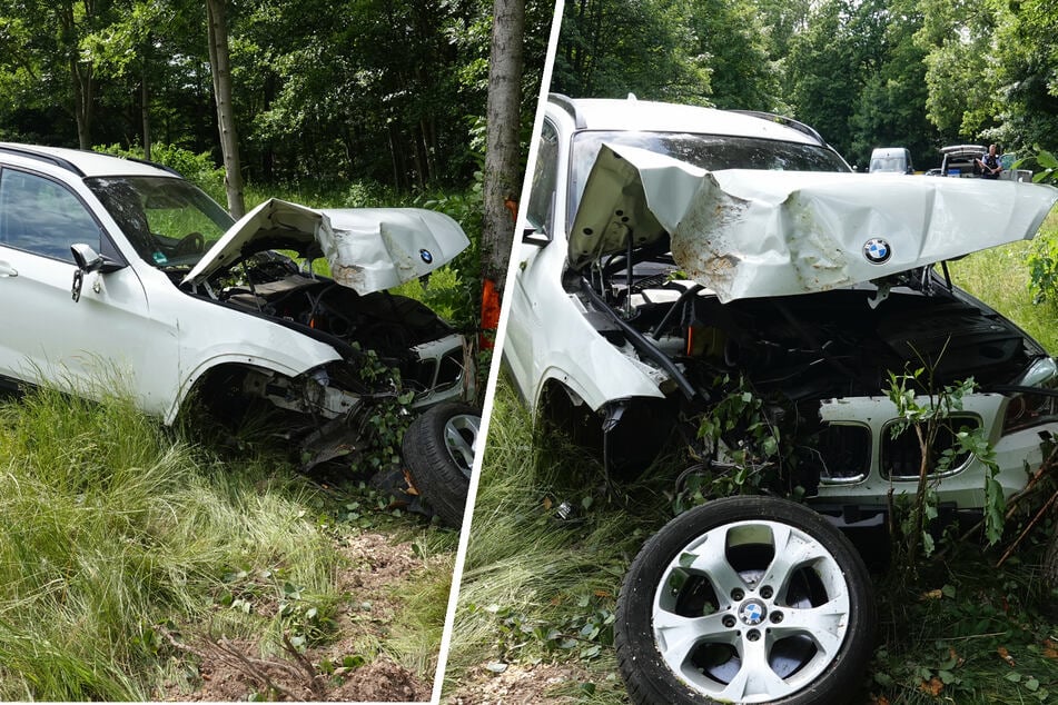 BMW an Baum zerschellt: Zwei Schwerverletzte bei Unfall auf B173