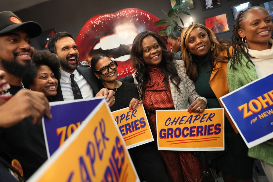 Zohran Mamdani (third from l.) has primarily focused his campaign on the cost of living.