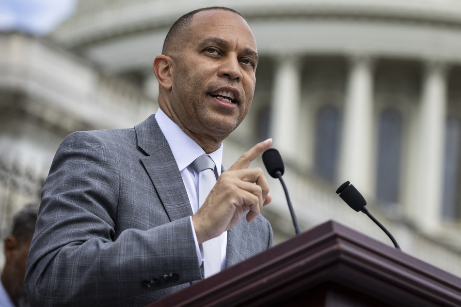 House Minority Leader Hakeem Jeffries (D-NY) speaks during a press conference with other House Democrats on June 27, 2024 in Washington, DC.