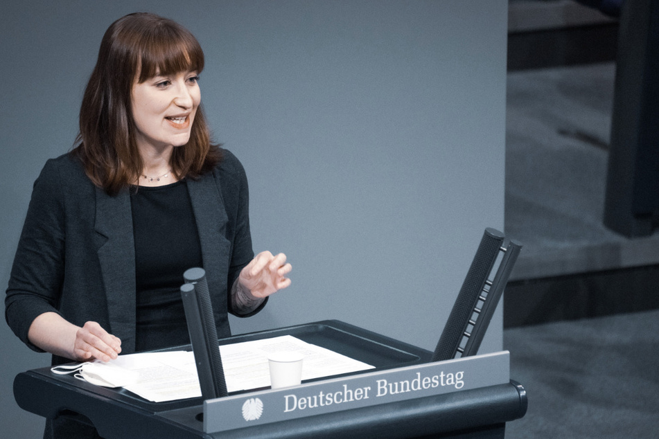 Reichinnek während einer Rede im Deutschen Bundestag.