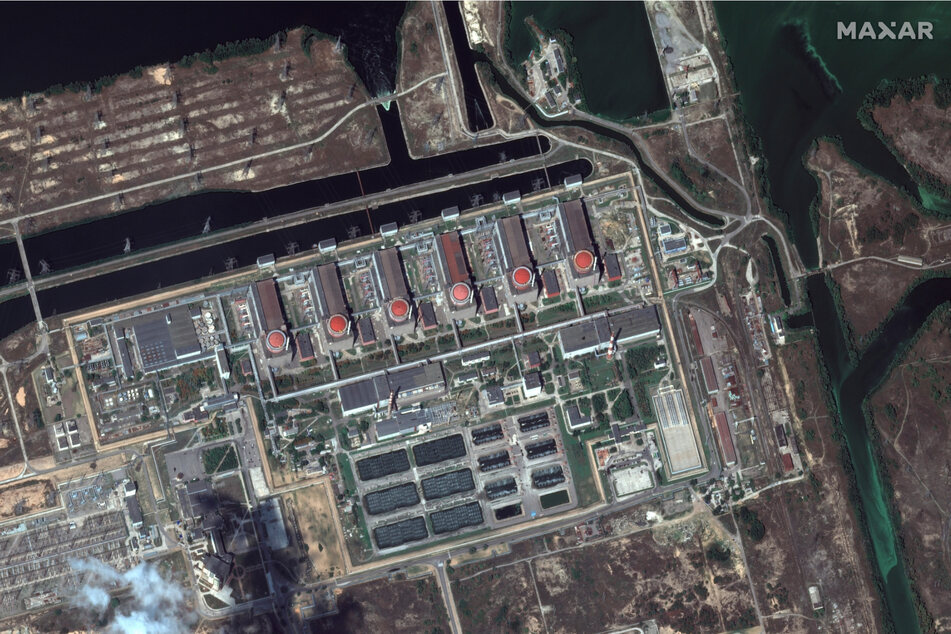 Das Satellitenbild zeigt das Kernkraftwerk Saporischschja.