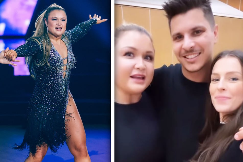 Spaß bei "Let's Dance": Sophia Thiel (28), Alexandru Ionel (29) und Patricija Ionel (29) beim Training.