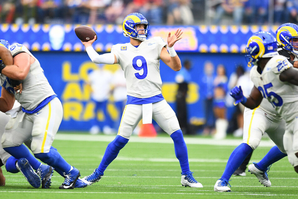 Rams quarterback Matthew Stafford threw four touchdowns in his team's win over the Bucs on Sunday.