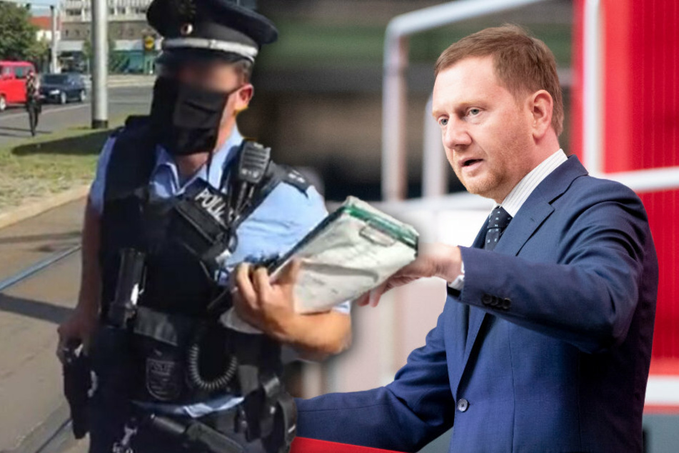 Michael Kretschmer (CDU), Ministerpräsident von Sachsen, verteidigt das Verhalten des Polizei-Einsatzleiters (l.).
