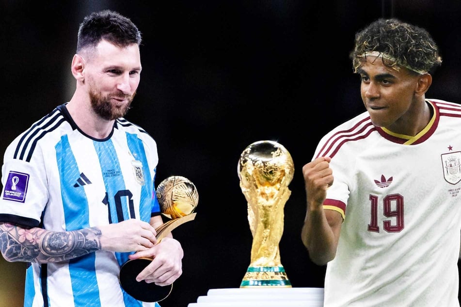 Lionel Messi (l.) oder Lamine Yamal – wer krönt sich heute zum Weltmeister?