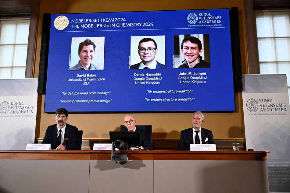 David Baker (University of Washington, USA), Demis Hassabis (Google DeepMind, UK), and John M. Jumper (Google DeepMind, UK) are announced as winners of the 2024 Nobel Prize in Chemistry.