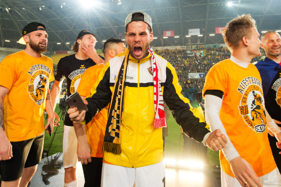 Justin Eilers feierte mit Dynamo Dresden 2016 den Aufstieg in die 2. Bundesliga.