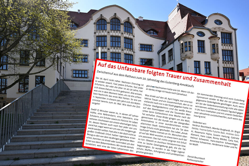 "Würdelos, erschreckend, unfassbar dämlich": Amoklauf-Beitrag in Erfurter Amtsblatt sorgt für Kritik