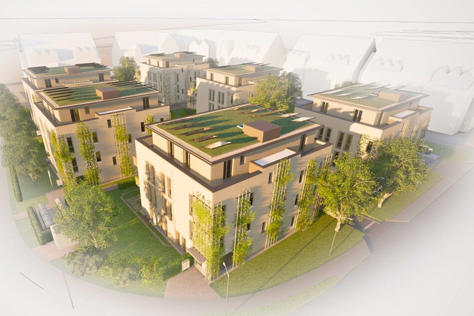 In Medingen entstehen aktuell sechs moderne Stadthäuser.