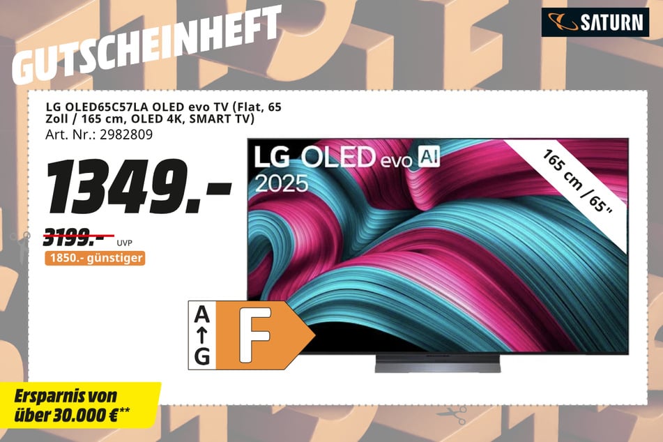 65-Zoll LG-Fernseher OLED65C57LA
für 1.349 statt 3.199 Euro.